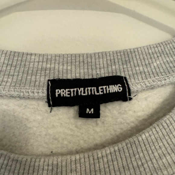 Pretty Little Things Gray Cropped Sweatshirt - Picture 5 of 8